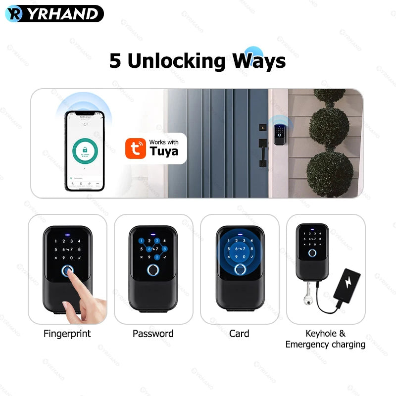 YRHAND TTlock Portable Smart Fingerprint Lock Box