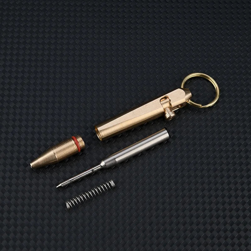 MINI Brass Pen Keychain EDC Portable Signature Ballpoint