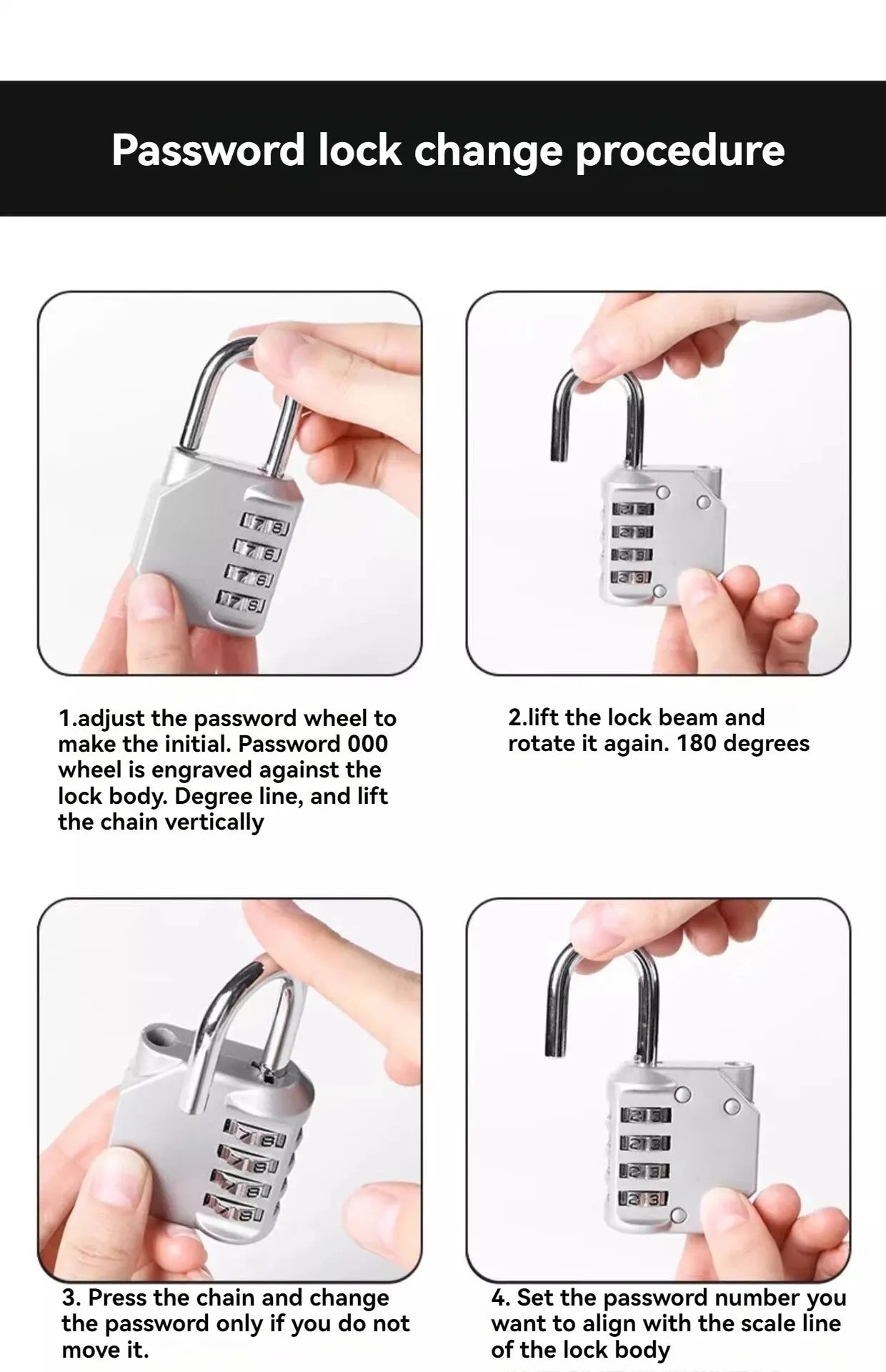 Mini Cabinet Door Lock 4-Digit Anti-Theft Padlock