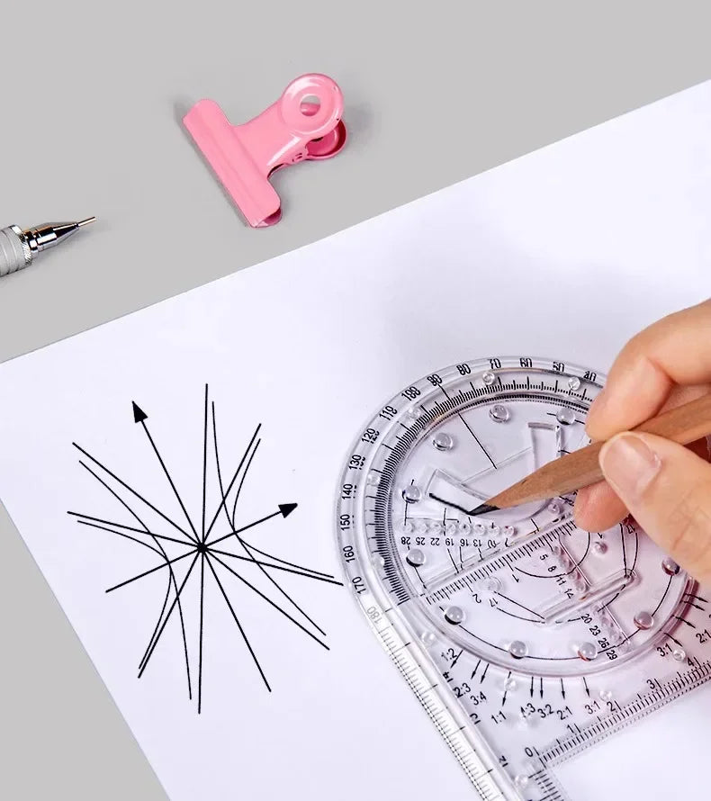 Professional Geometric Ruler Set Math Drawing Template