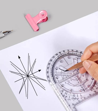 Professional Geometric Ruler Set Math Drawing Template