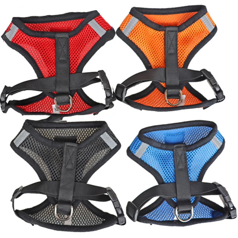 Adjustable Mesh Pet Harness & Leash Reflective Breathable