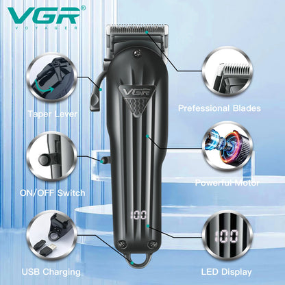 VGR Hair Clipper Professional Adjustable Cordless