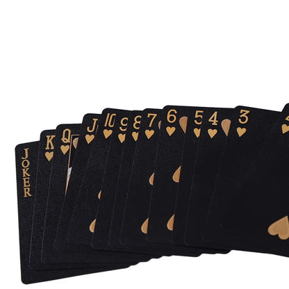 Black Gold Waterproof Playing Cards Poker Game Set