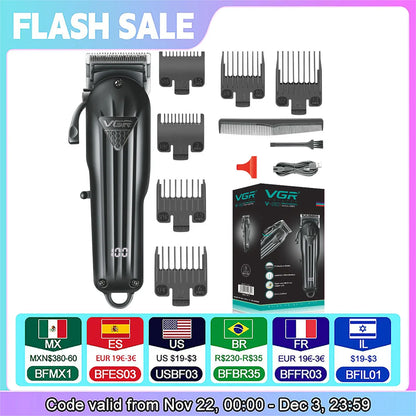 VGR Hair Clipper Professional Adjustable Cordless