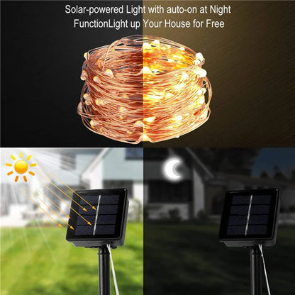 Solar LED String Lights for Christmas and Garden Parties