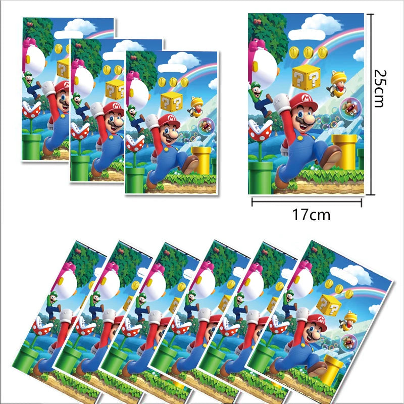 Super Mario Birthday Decor Disposable Tableware Balloons