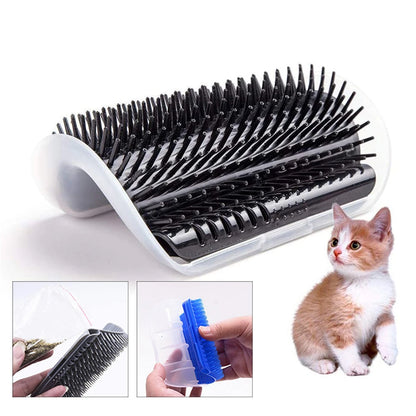 Cat Self Groomer Wall Brush with Catnip Corner Comb