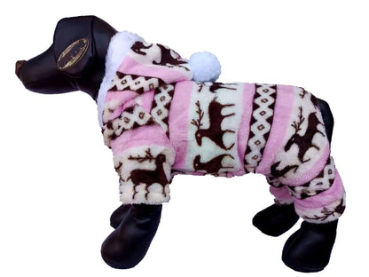 Winter Plush Pet Pajamas Dog Cat Christmas Jumpsuit