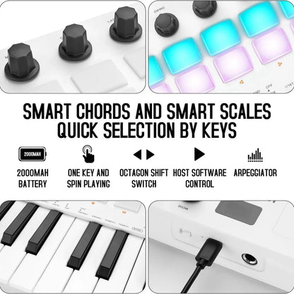 M-VAVE SMK-25 II MIDI Controller 25 Keys RGB Pads