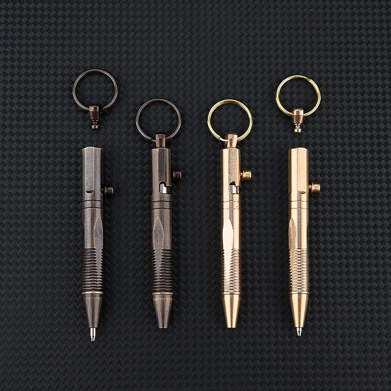 MINI Brass Pen Keychain EDC Portable Signature Ballpoint