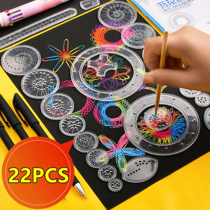 Spirograph Ruler Drawing Gear Interlocking Painting Toy