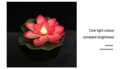 LED Lotus Floating Night Lamp Garden Decor Party Accessory