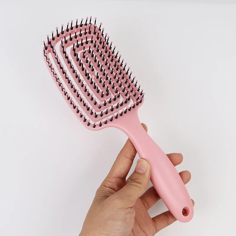 Anti-Static Hollowed Hair Scalp Massage Comb Salon Styling Tool