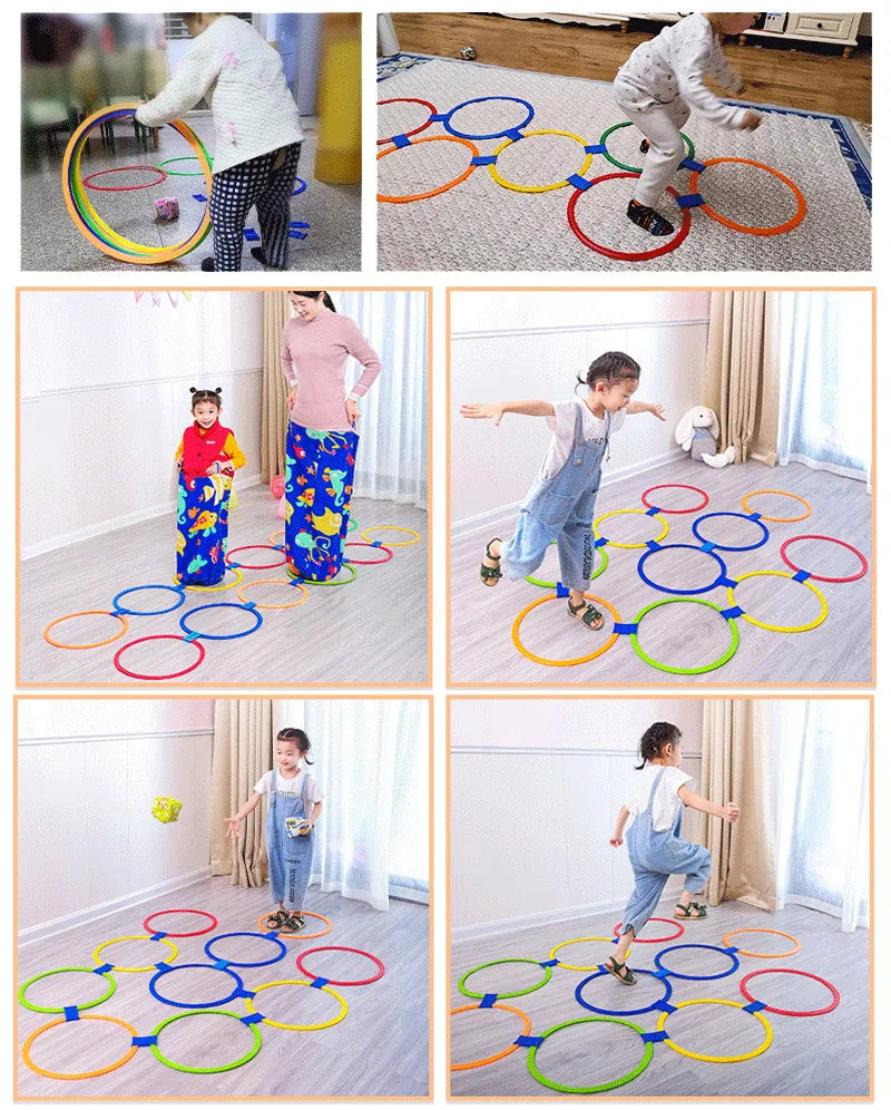 Kids Hopscotch Ring Outdoor Sports Backyard Play Toy