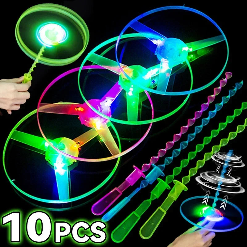 LED Luminous Bamboo Dragonfly Flying Toy Night Party Favor