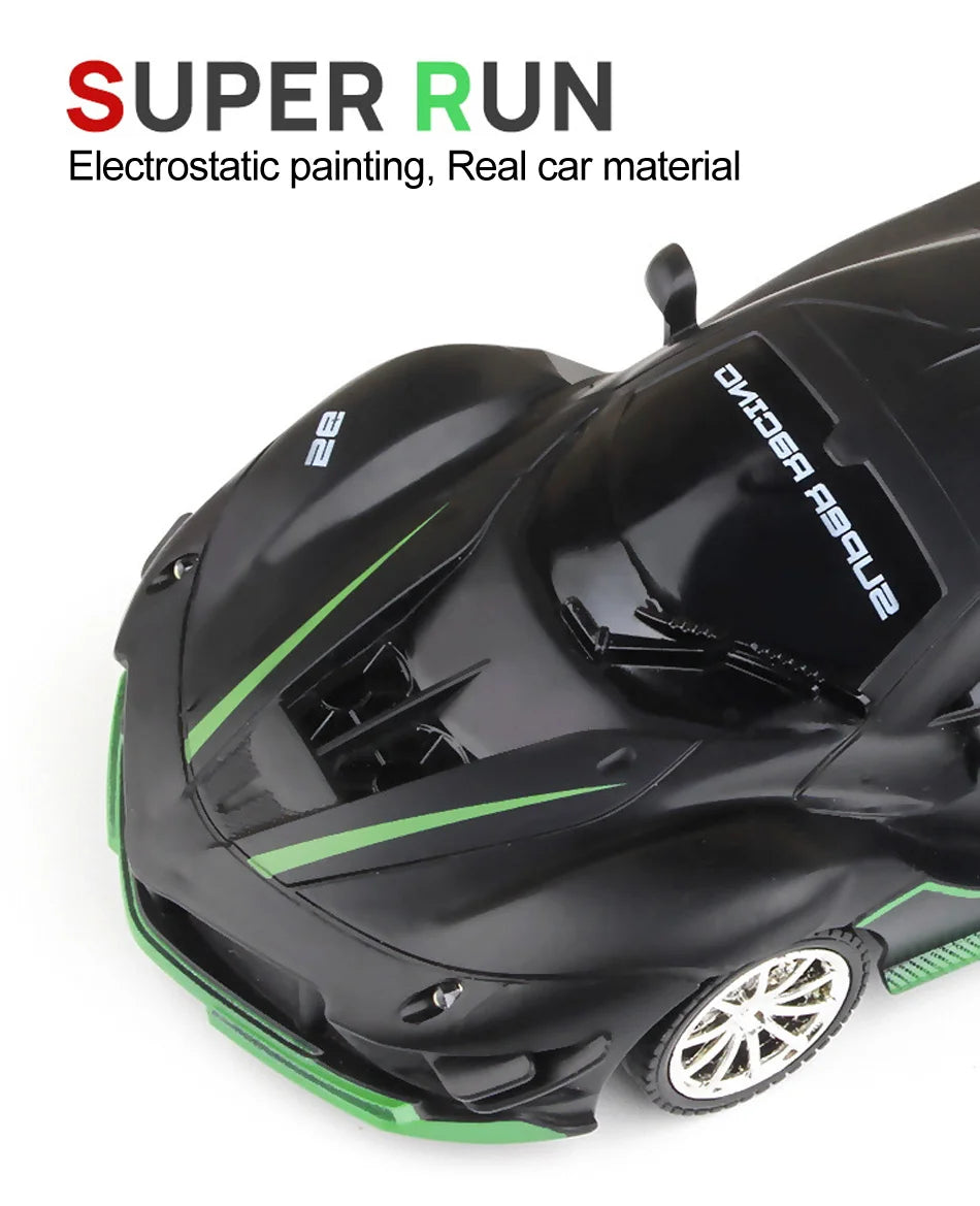 1/18 RC Sports Car 2.4G LED Light High Speed Drift Remote Car Toy