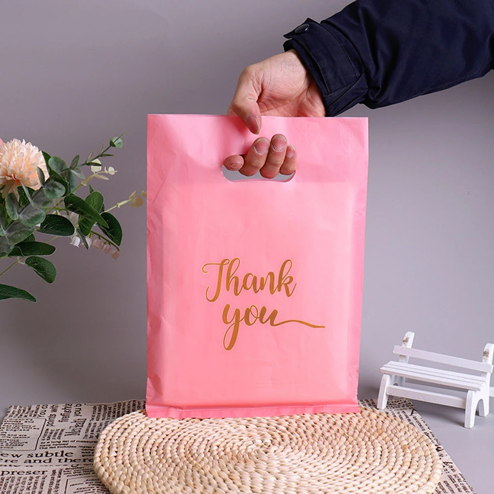 10/50/100Pcs Thank You Gift Bags Plastic Party Treat