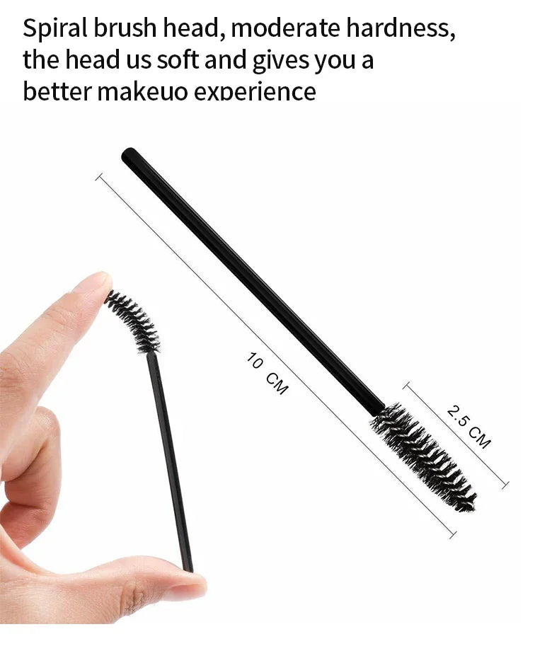 CNK 50Pcs Disposable Crystal Eyelash Mascara Wands