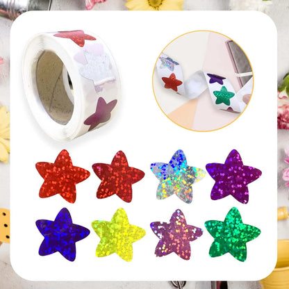 Colorful Star Stickers Holographic DIY School Rewards