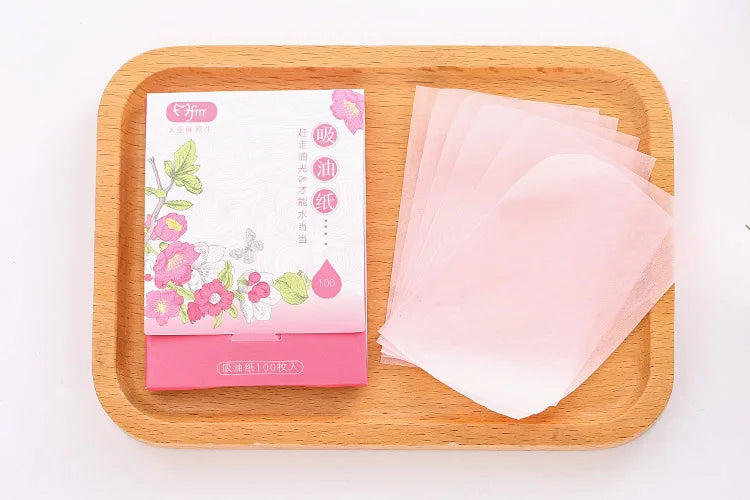 100Pcs Face Oil Blotting Paper Control Shine Makeup Tool