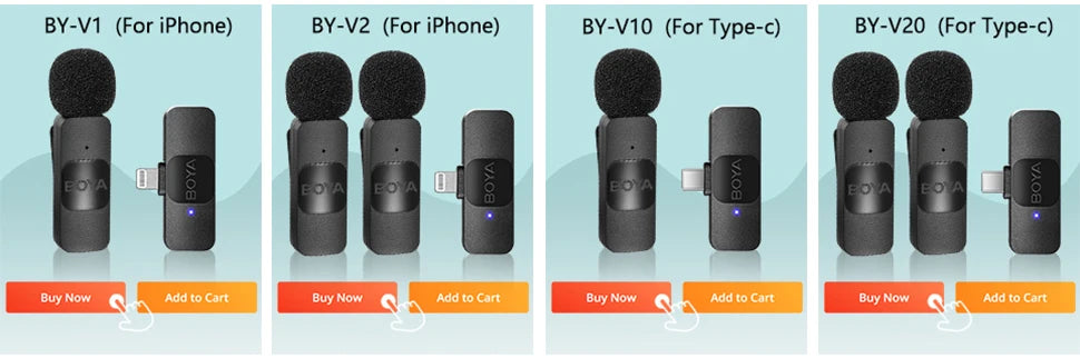 BOYA BY-V Wireless Lavalier Mic iPhone/Android Vlog