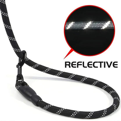 Reflective Dog Leash Padded Handle Strong Dual-Traction Rope