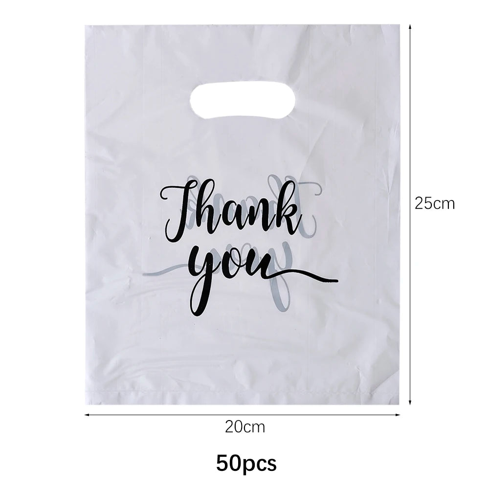 10/50/100Pcs Thank You Gift Bags Plastic Party Treat