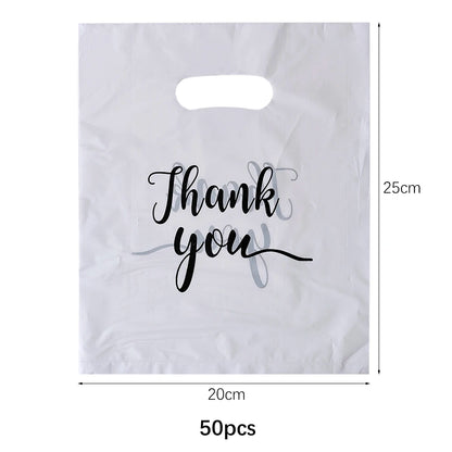 10/50/100Pcs Thank You Gift Bags Plastic Party Treat