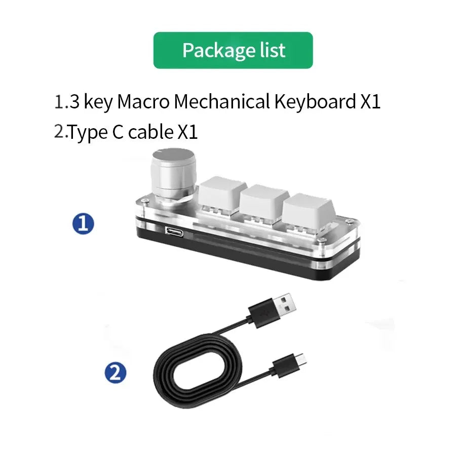 Macro RGB Mini Mechanical Keyboard Custom Knob Keypad