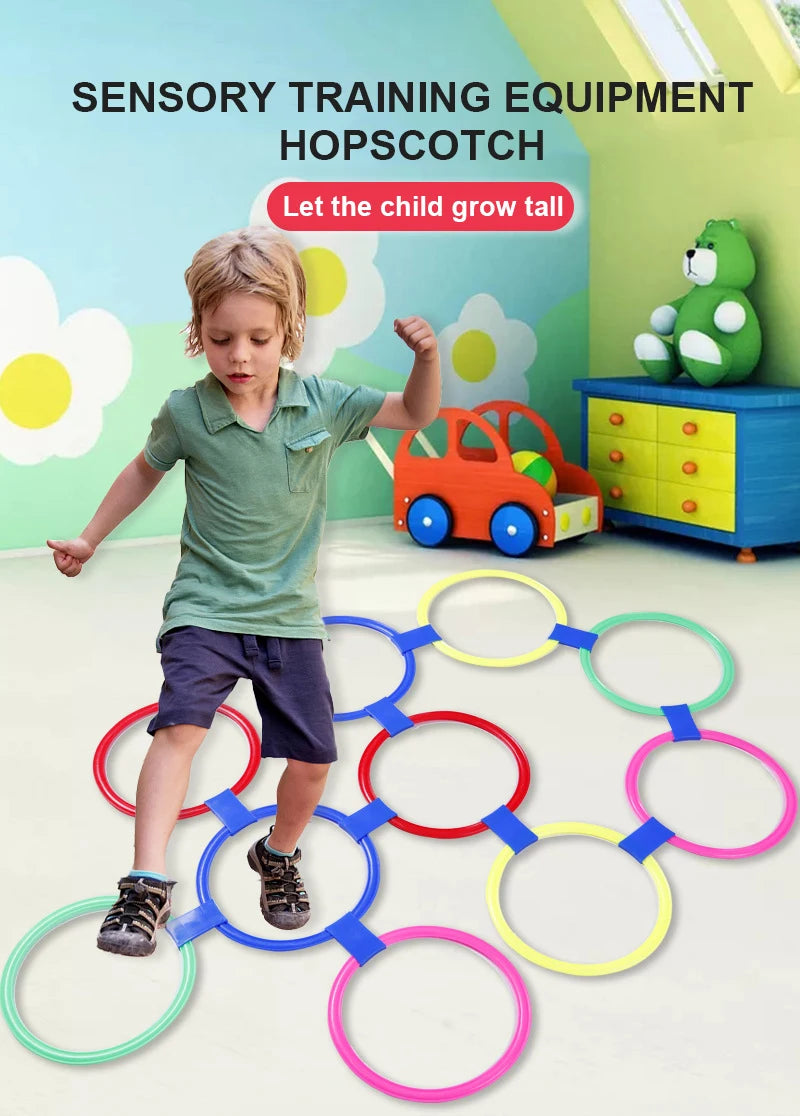 Kids Hopscotch Ring Outdoor Sports Backyard Play Toy