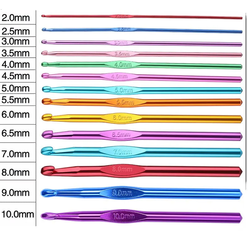 100Pcs Crochet Hooks Needles Set Mixed Sizes DIY Craft