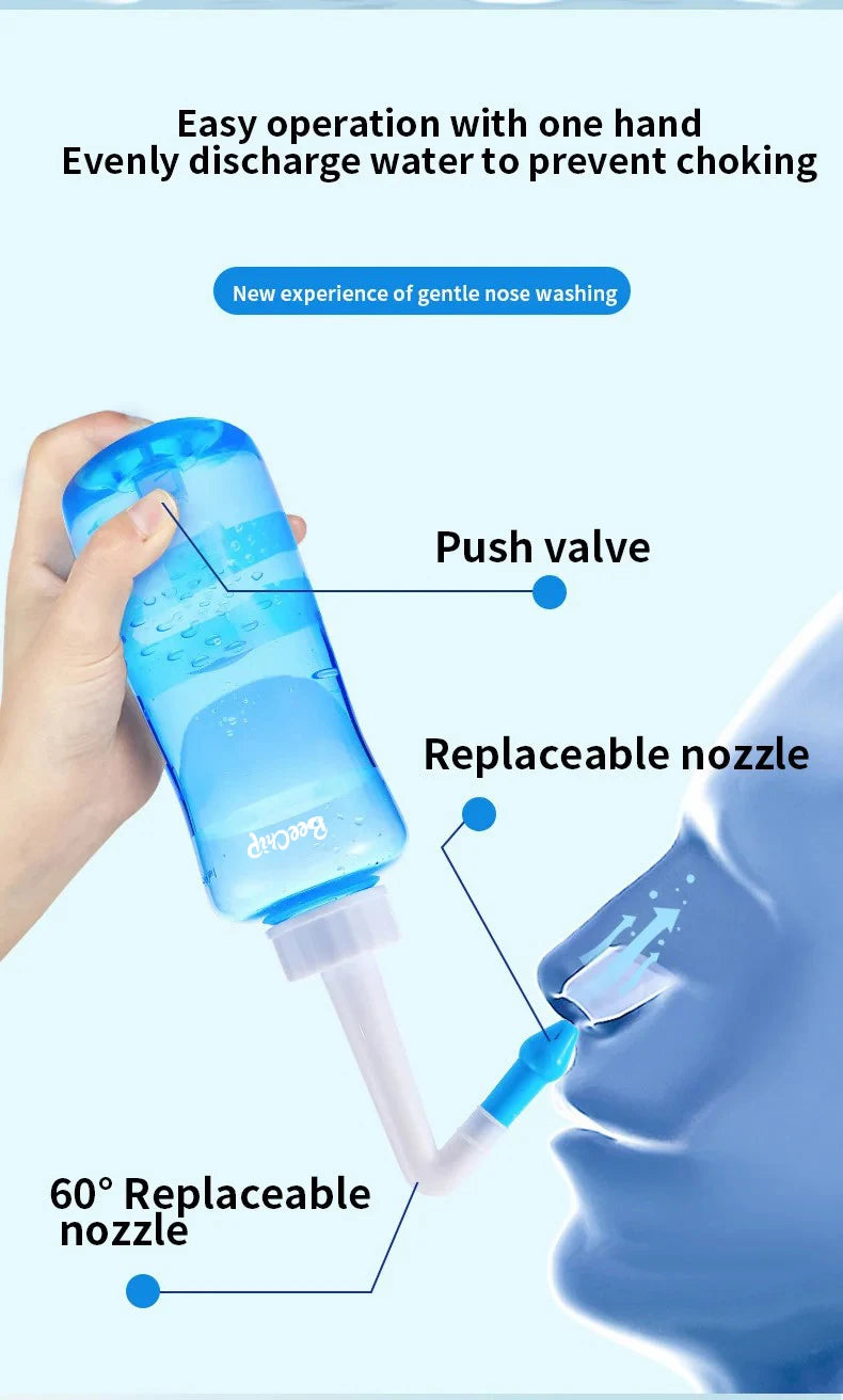 300ml Nasal Wash Bottle Adult & Child Rhinitis Saline Nasal Cleaner