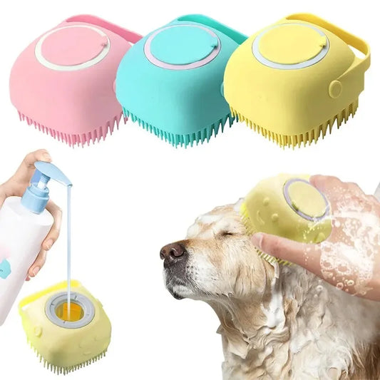 Pet Bath Brush Silicone Grooming Comb Bathing Tool