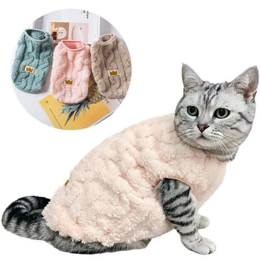 Soft Cozy Cat Dog Fleece Sweater Autumn Winter Warm