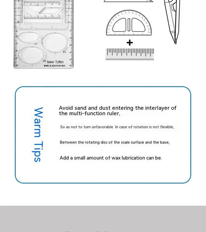 Professional Geometric Ruler Set Math Drawing Template