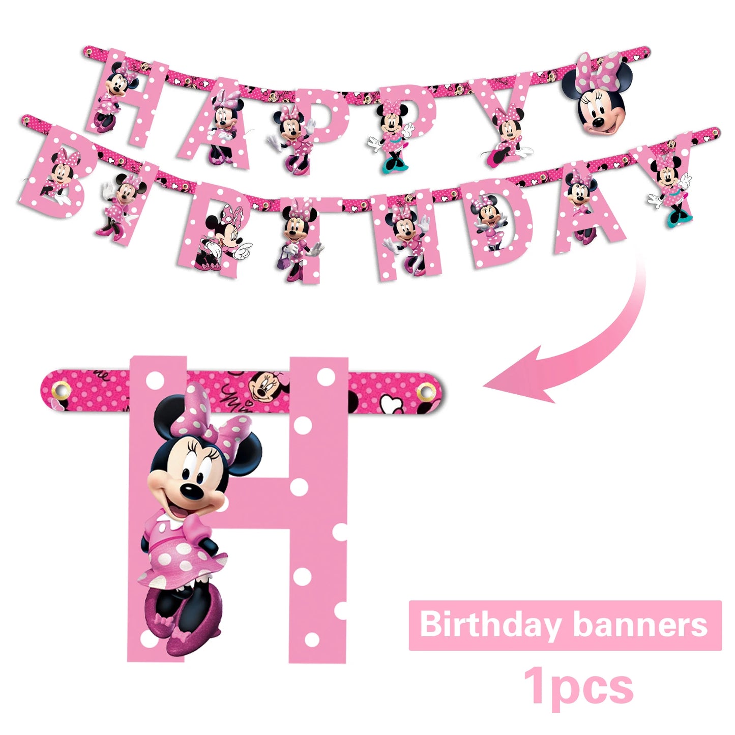 Disney Minnie Mouse Birthday Party Decor Cups Plates