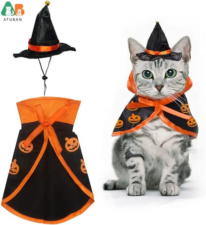 Halloween Cat Vampire Cloak Adjustable Pet Cape Outfit