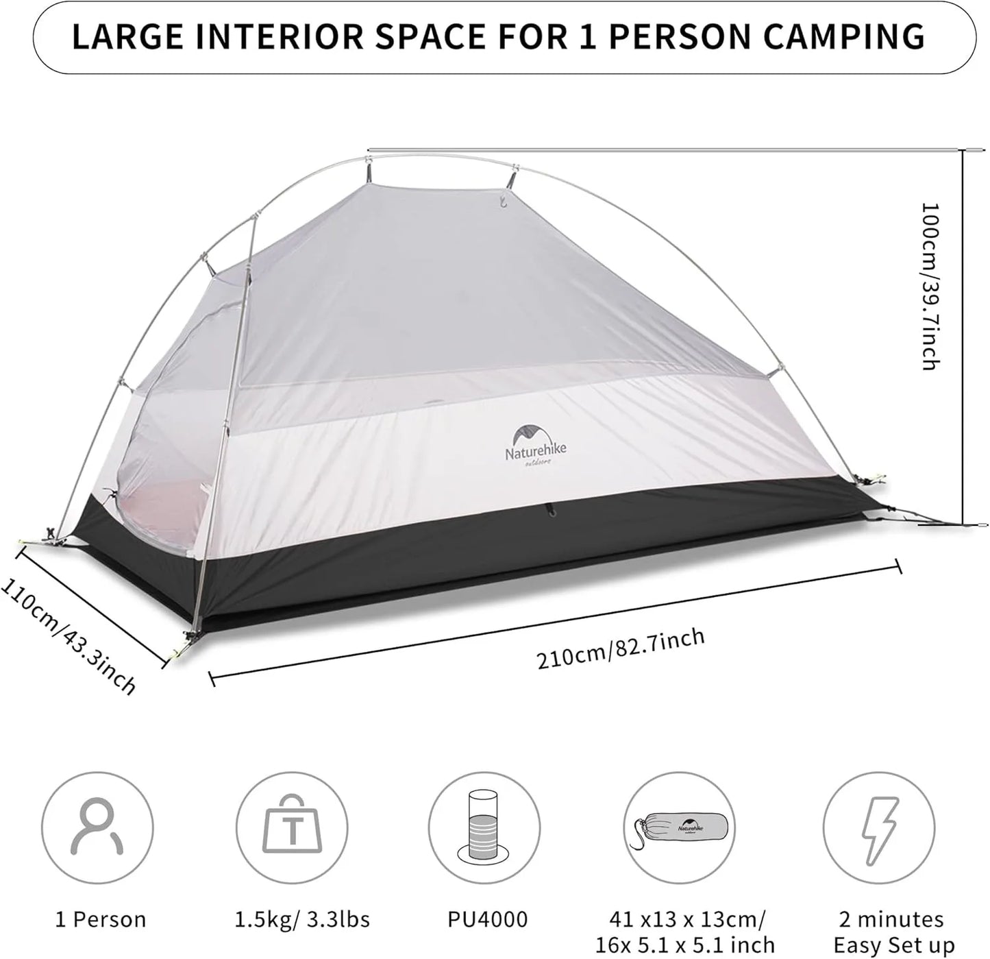 Naturehike Cloud Up Waterproof Ultralight Backpacking Tent