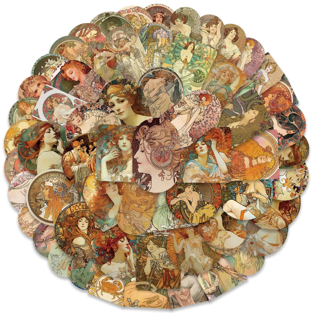 Vintage Medieval Painting Stickers (60/114 pcs)