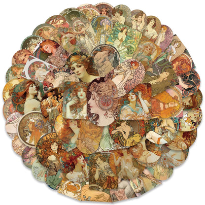 Vintage Medieval Painting Stickers (60/114 pcs)