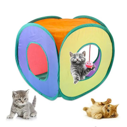 Foldable Cat Tunnel Tent Interactive Indoor Pet Toy