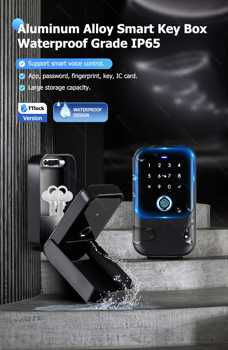 YRHAND TTlock Portable Smart Fingerprint Lock Box