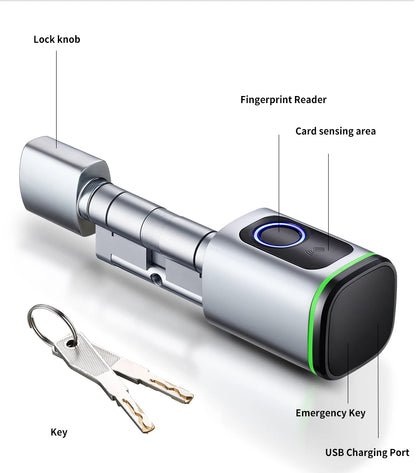 Smart Cylinder Lock Tuya Bluetooth Fingerprint IC Card