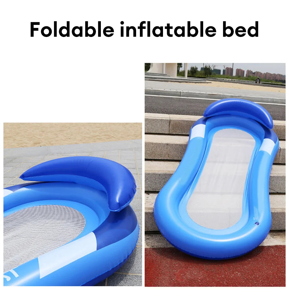 Foldable Inflatable Water Hammock Swimming Pool Lounge