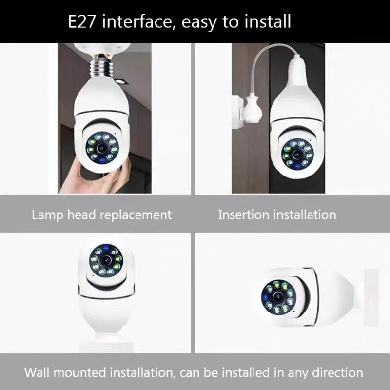 2.4G E27 Light Bulb WiFi 360° HD IP Camera CCTV