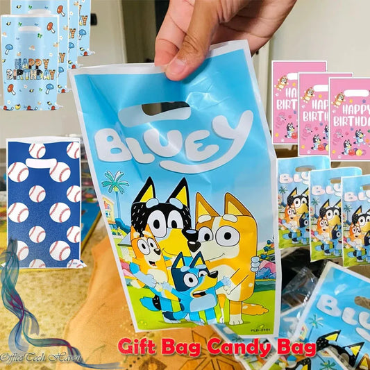 10pcs Bluey Theme Candy Bags Birthday Party Favors