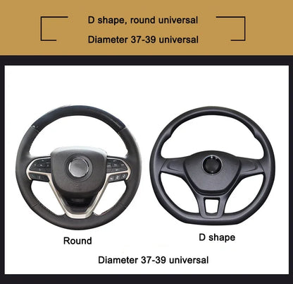 Universal Leather Diamond-Studded Steering Wheel Cover