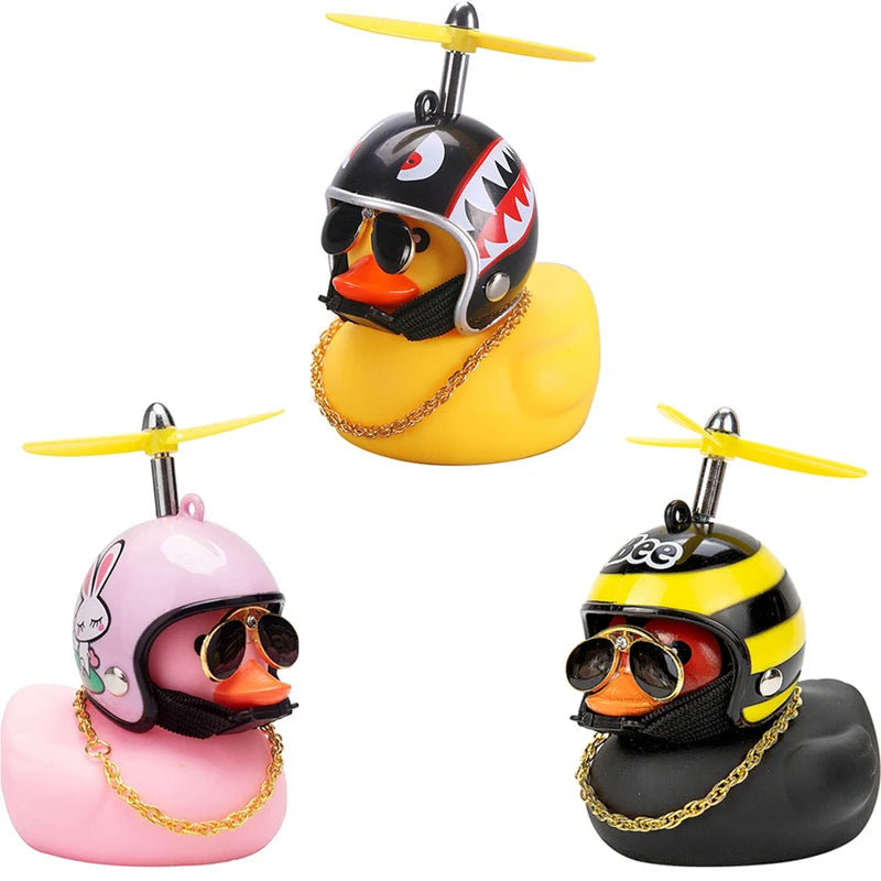 Car Cute Duck with Helmet Ornament Cycling Decor