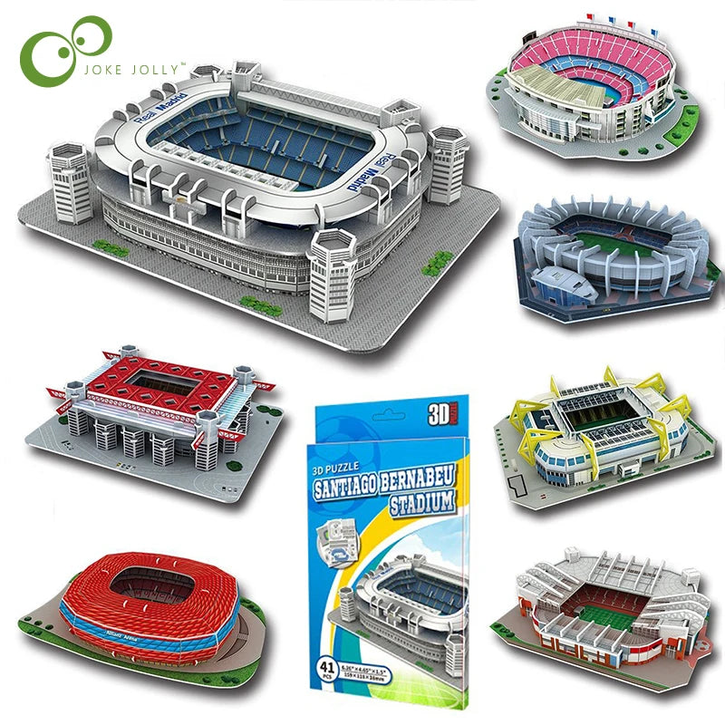 Miniature Football Field 3D DIY Puzzle Famous Stadium Model Toy